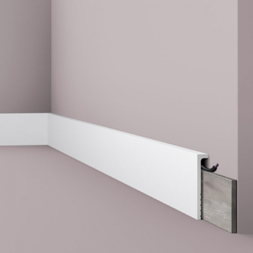 Перекрывающий плинтус для пола из дюрополимера NMC CF2S WALLSTYL Белый 110*22