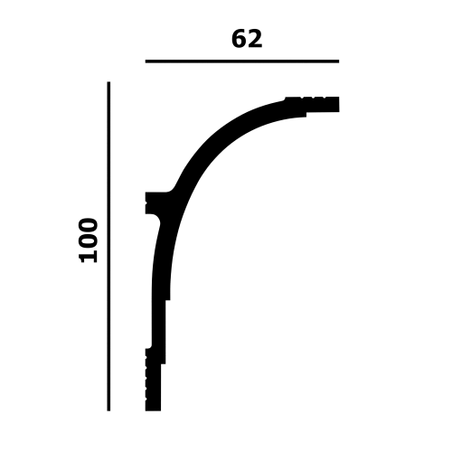 Карниз потолочный с подсветкой Перфект Плюс P195 100*62