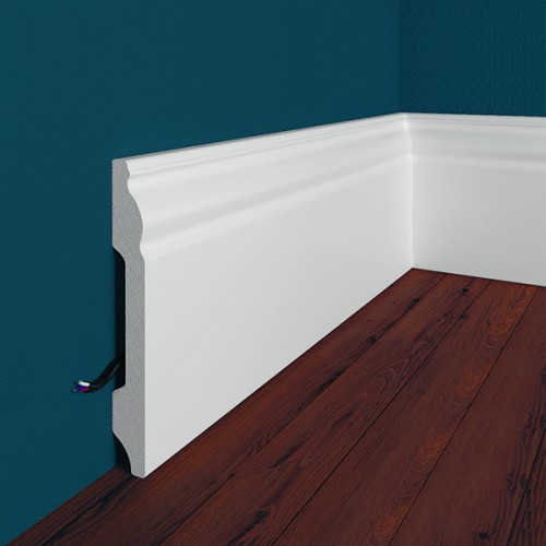 Плинтус напольный из дюрополимера Perfect Plus P15 Белый 99*14