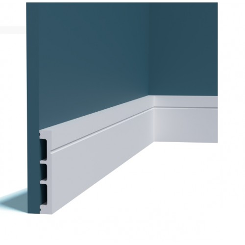 Плинтус напольный из дюрополимера Perfect Plus P204 Белый 120*18