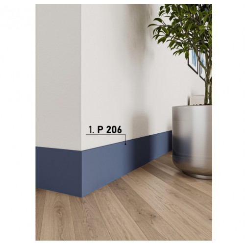 Плинтус напольный из дюрополимера Perfect Plus P206 Белый 200*14
