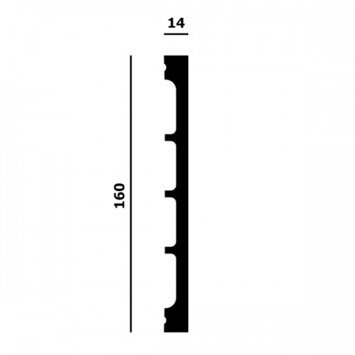 Плинтус напольный из дюрополимера Perfect Plus P226 Белый 160*14