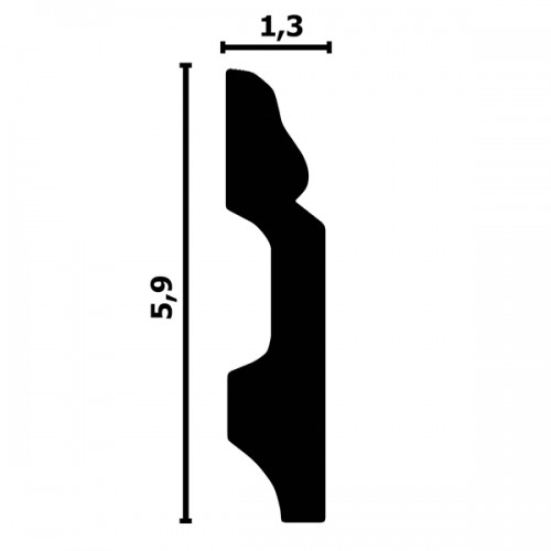 Плинтус напольный из дюрополимера Perfect Plus P27 Белый 59*13