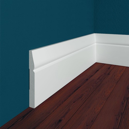 Плинтус напольный из дюрополимера Perfect Plus P48 Белый 82*11