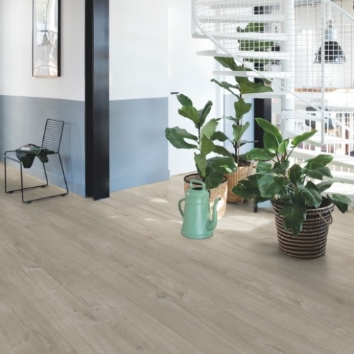  Виниловый пол Quick-Step Pulse Glue+ PUGP40105 Дуб хлопковый светло-серый