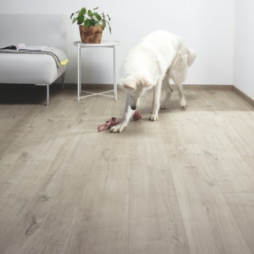  Виниловый пол Quick-Step Pulse Glue+ PUGP40105 Дуб хлопковый светло-серый