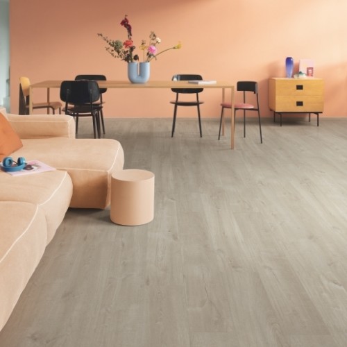  Виниловый пол Quick-Step Pulse Glue+ PUGP40105 Дуб хлопковый светло-серый