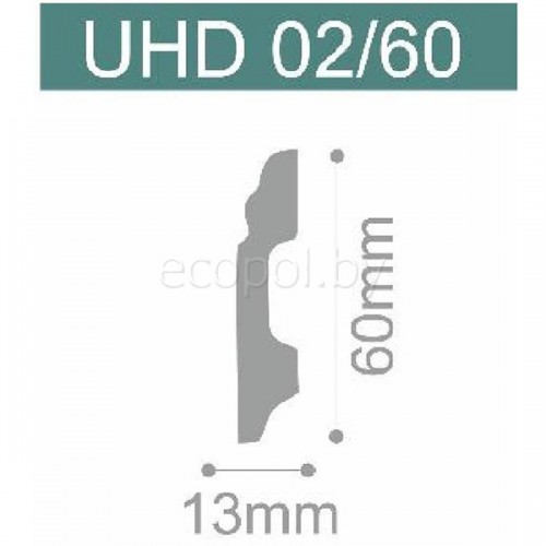 Плинтус напольный из дюрополимера Solid UHD 02/60 Белый 60*13 Плинтус напольный из дюрополимера Solid UHD 02/60 Белый 60*13