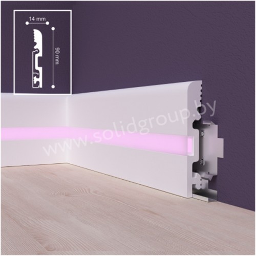 Плинтус напольный из дюрополимера Solid UHD 15/90 CL Белый 90*15