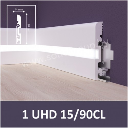 Плинтус напольный из дюрополимера Solid UHD 15/90 CL Белый 90*15