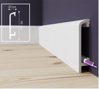 Плинтус напольный из дюрополимера Solid UHD 45/90 Белый 90*20