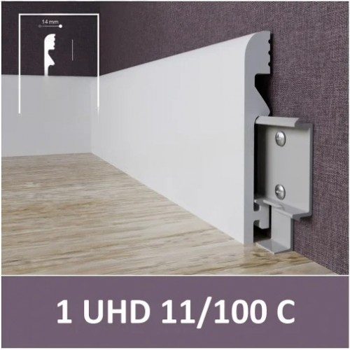 Плинтус напольный из дюрополимера Solid UHD 11/100 С Белый 100*14 Плинтус напольный из дюрополимера Solid UHD 11/100 С Белый 100*14