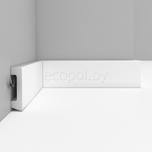 Плинтус дюрополимер цветной Decomaster D234-115 Белый матовый 58*16