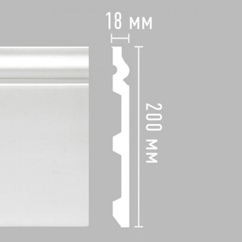 Плинтус для пола из дюрополимера DECOMASTER A245 белый 200*18
