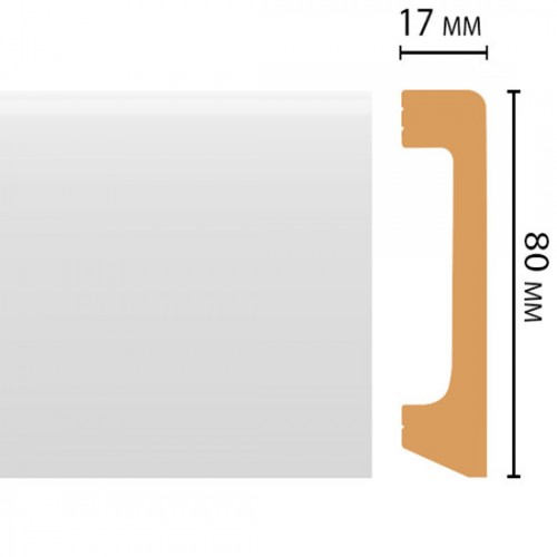 Плинтус для пола из дюрополимера DECOMASTER D235 Белый 80*17