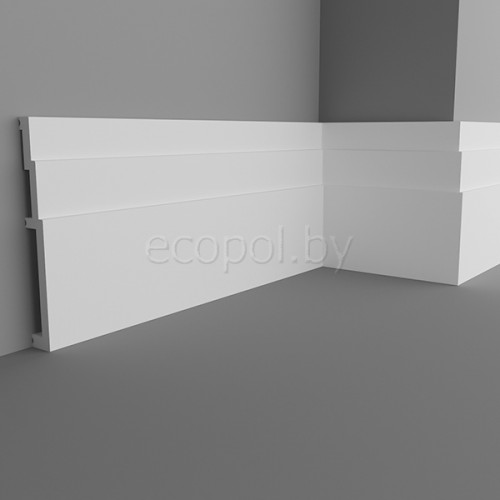 Плинтус напольный из дюрополимера Marca Bello P100.13 Белый 100*13